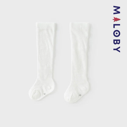 Chaussettes hautes ajourées enfant fille - blanc