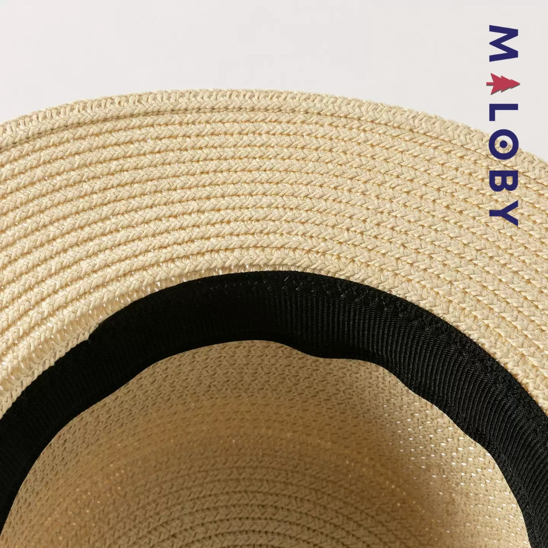 Chapeau aspect paille avec ruban imprimé enfant fille -Imprimé floral