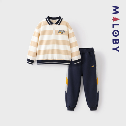 Ensemble sport sweat + jogging garçon - Rayé -robes et ensembles pour filles, bébés et garcons - MALOBY