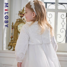 Charger l&#39;image dans la galerie, Robe princesse en dentelle + Bandeau - Beige -robes et ensembles pour filles, bébés et garcons - MALOBY
