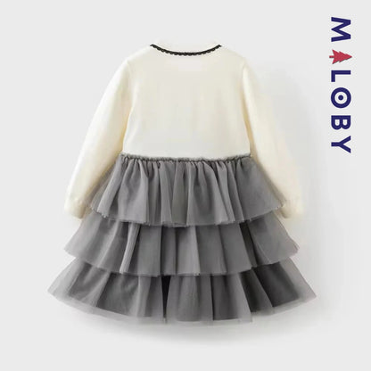Robe de cérémonie à volants enfant fille - blanc