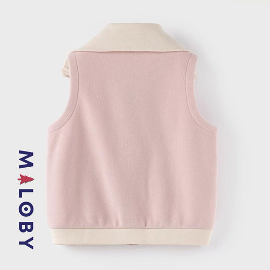 Veste sans manches en sherpa enfant fille - Rose -robes et ensembles pour filles, bébés et garcons - MALOBY