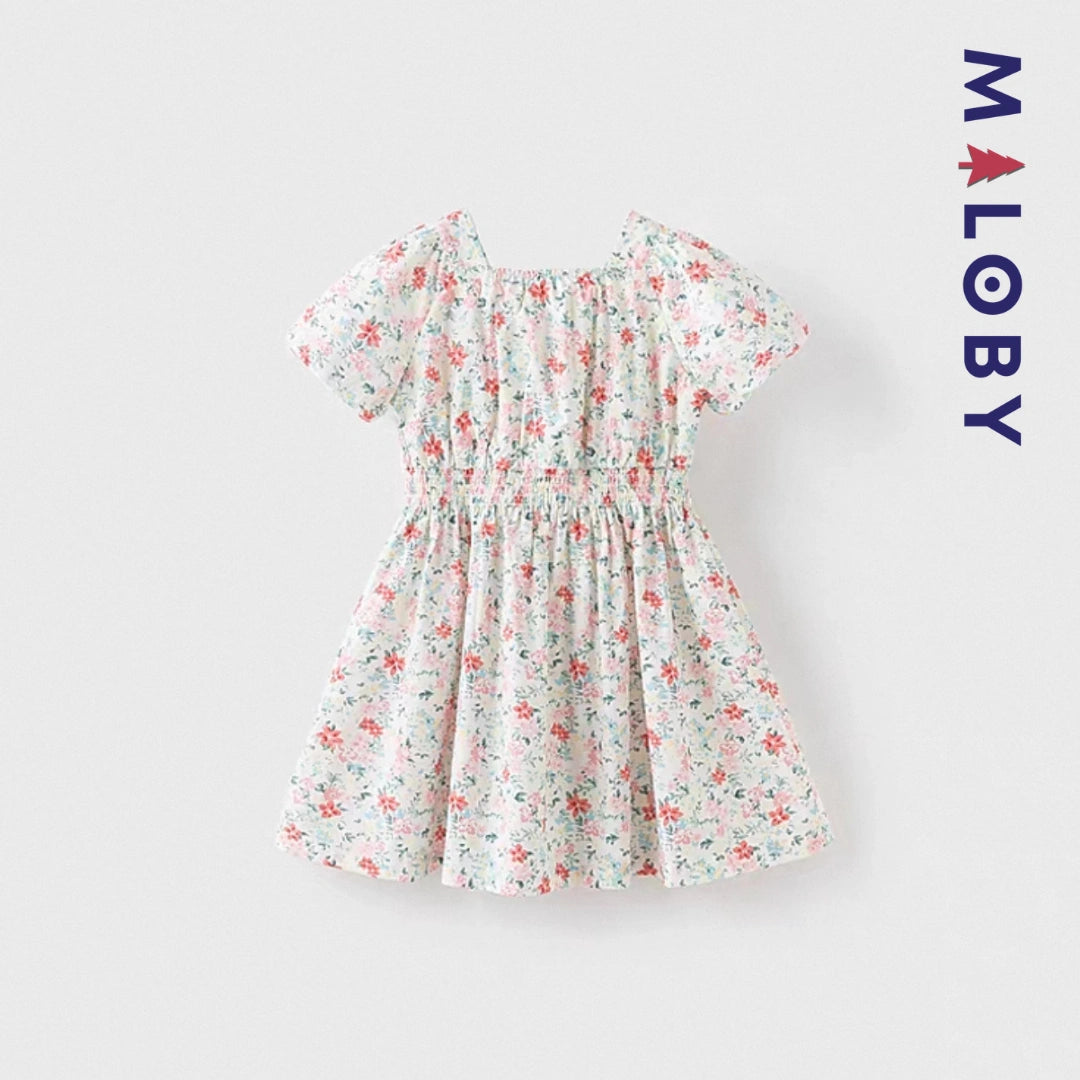 Robe fleurie manches courtes enfant fille- Floral