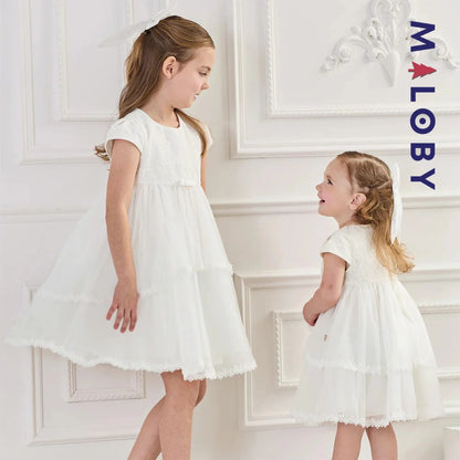 Robe haute couture de cérémonie enfant fille -Blanc