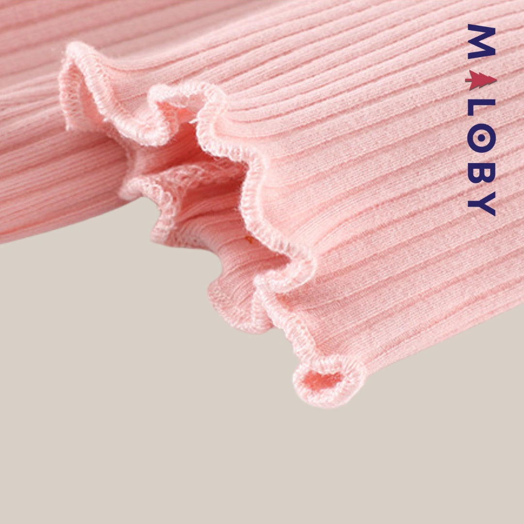 Pull en maille manches longues enfant fille- Rose/Gris/Blanc