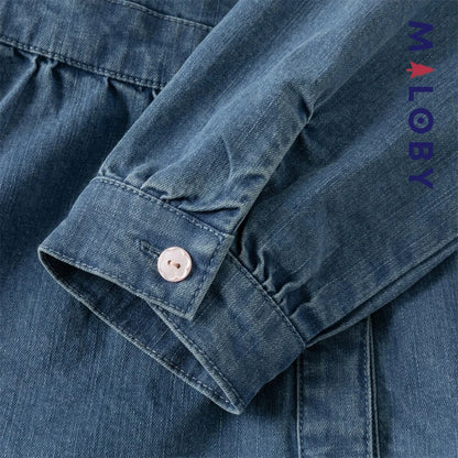 Robe en Jean manches longues enfant fille - bleu denim