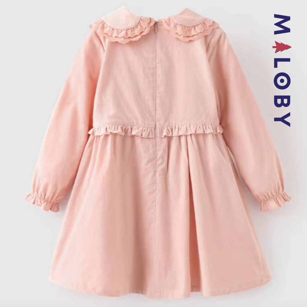 Robe en velours côtelé enfant fille- rose -robes et ensembles pour filles, bébés et garcons - MALOBY