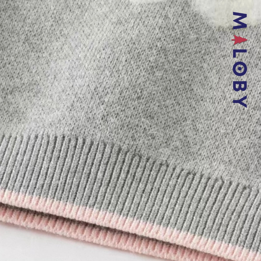 Gilet tricoté sans manches enfant fille -Gris -robes et ensembles pour filles, bébés et garcons - MALOBY