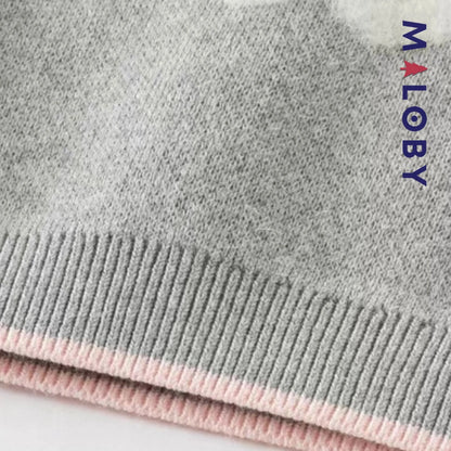 Gilet tricoté sans manches enfant fille -Gris -robes et ensembles pour filles, bébés et garcons - MALOBY