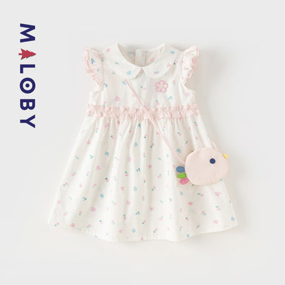 Ensemble Robe +sac petit poisson- Rose imprimé -robes et ensembles pour filles, bébés et garcons - MALOBY