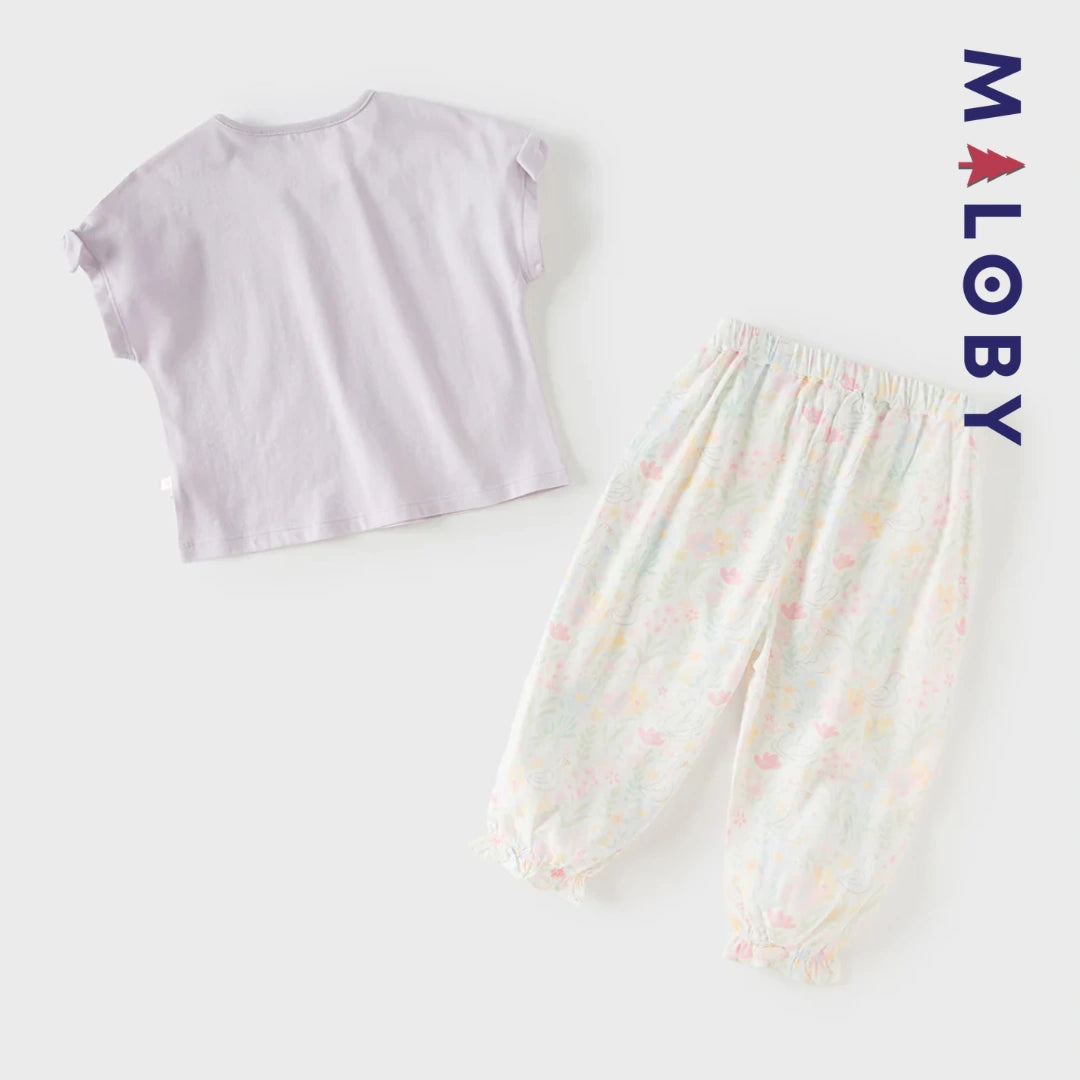 Ensemble 2 pièces T shirt+pantalon enfant fille- Violet