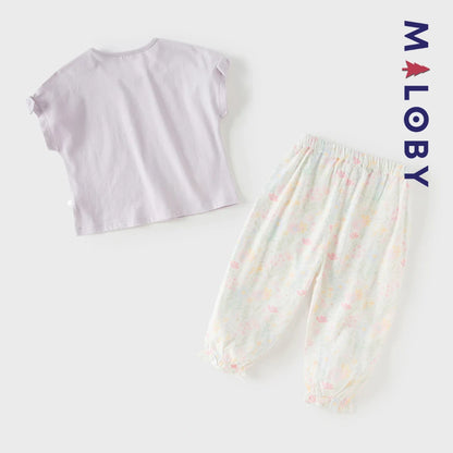 Ensemble 2 pièces T shirt+pantalon enfant fille- Violet