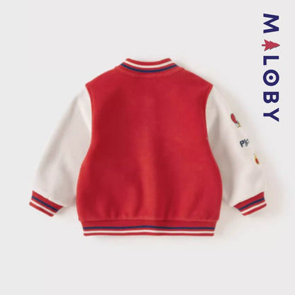 Sweat style teddy en molleton garçon - rouge -robes et ensembles pour filles, bébés et garcons - MALOBY