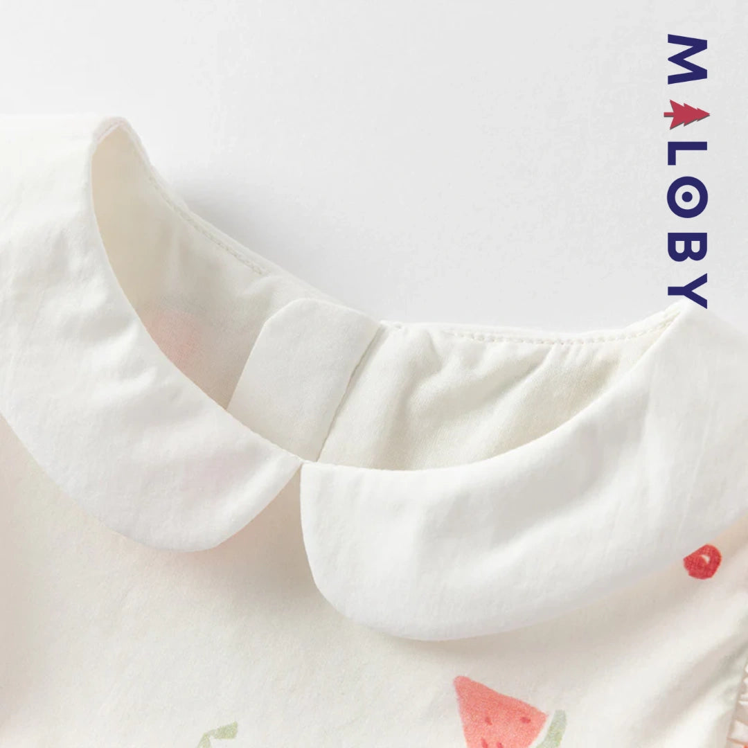 Ensemble été 2 pièces Tunique+Short en pur coton enfant fille- Imprimé