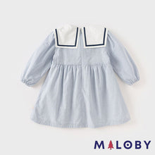 Charger l&#39;image dans la galerie, Robe  style Marin enfant fille-blanc/bleu
