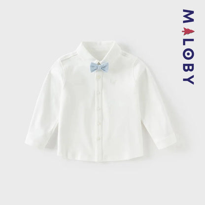 Chemise à nœud papillon enfant garçon -Blanc -robes et ensembles pour filles, bébés et garcons - MALOBY
