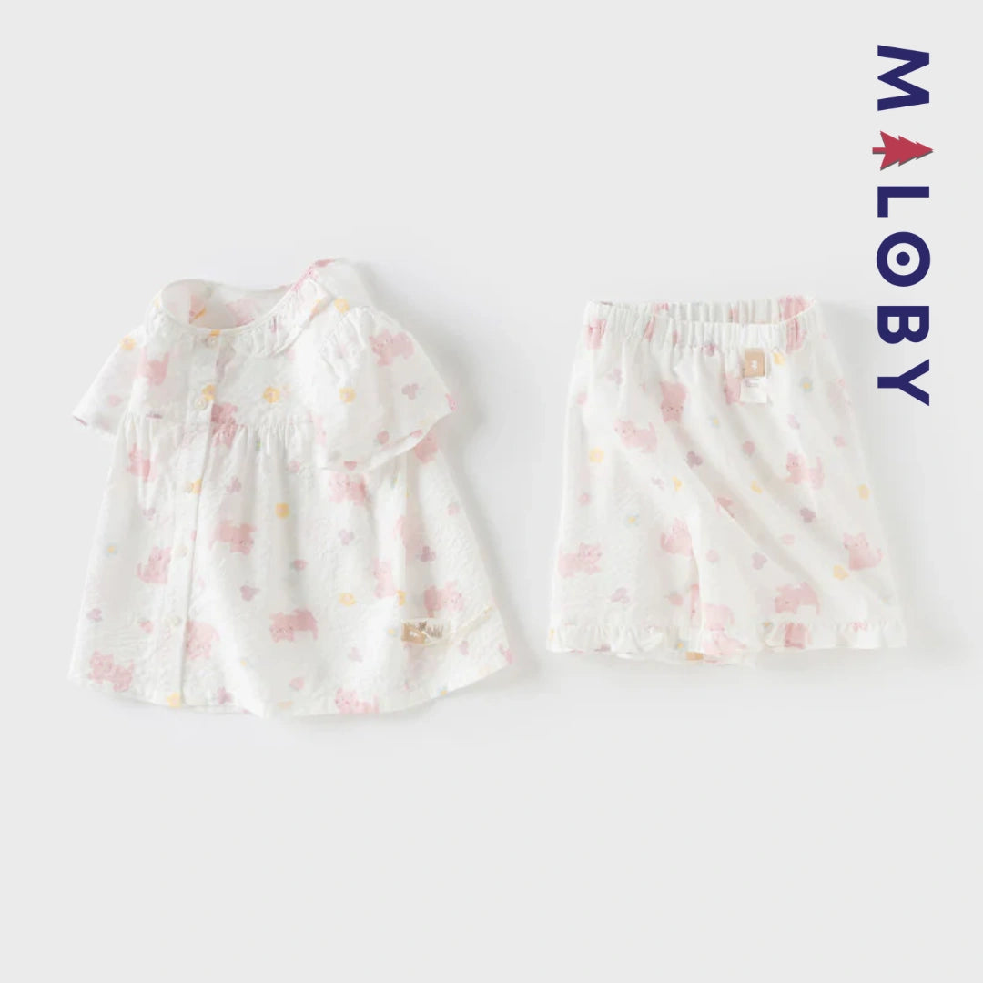 Ensemble Pyjama 2 pièces pour été enfant fille -Rose