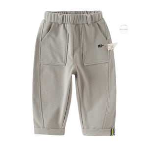 Pantalon Cargo Poches Plaquées enfant garçon- Gris