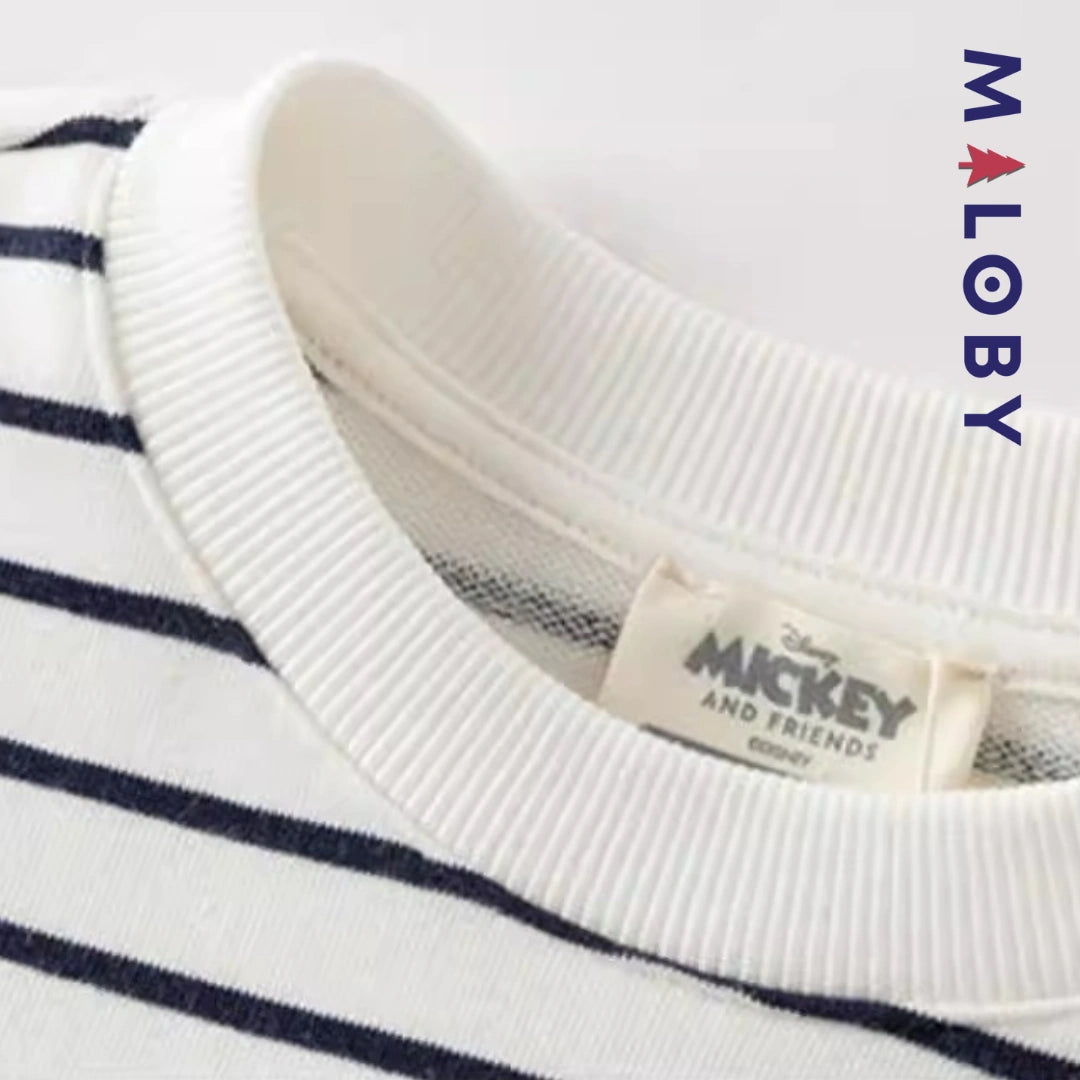 Sweat-shirt antibactérien Disney enfant fille -Rayé marine -robes et ensembles pour filles, bébés et garcons - MALOBY