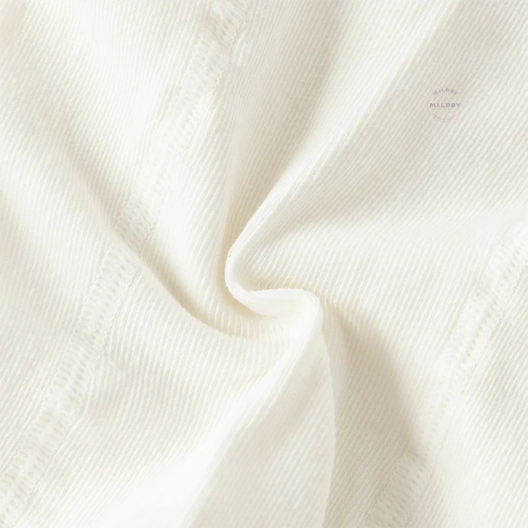 Collant en pointelle épais à motifs fleurettes enfant fille blanc - MALOBY