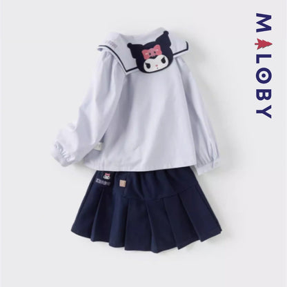 Ensemble habillé Jupon plissé+chemise style kuromi enfant fille -marine