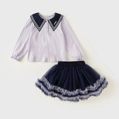 Ensemble Kuromi t-shirt manches longues +jupon enfant fille -violet -robes et ensembles pour filles, bébés et garcons - MALOBY