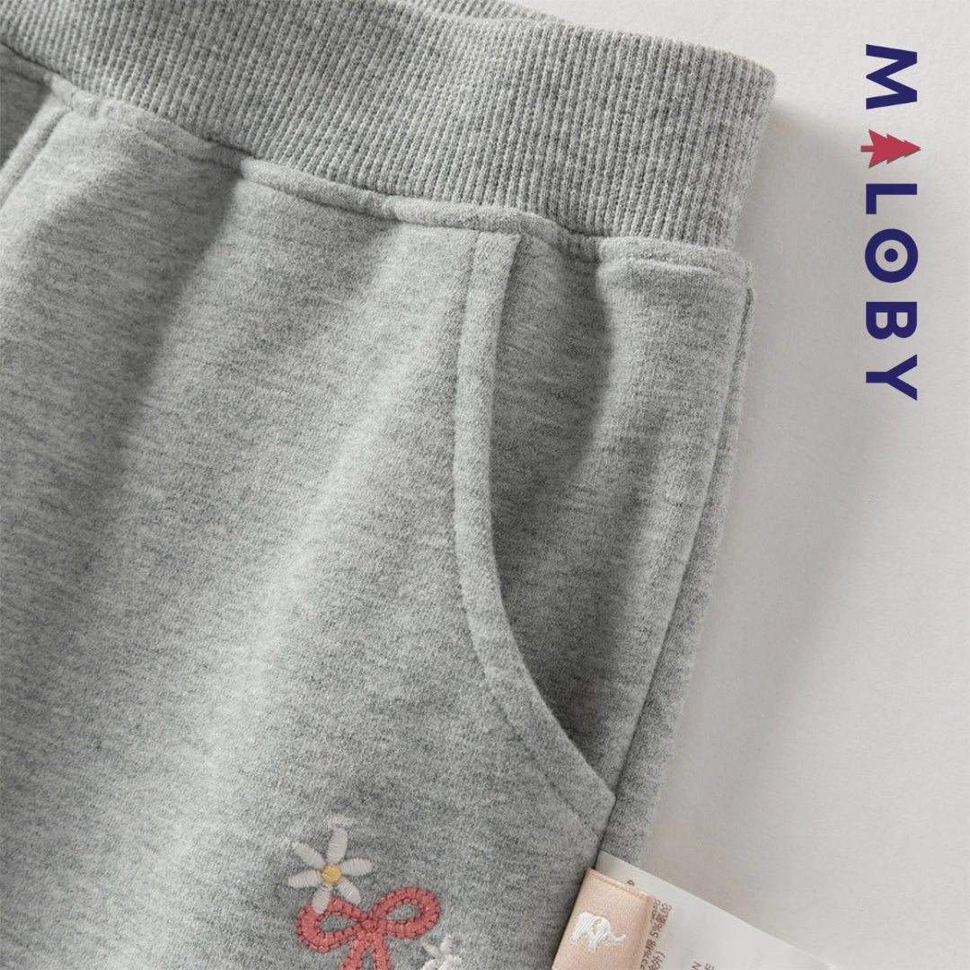 Ensemble 2 pièces sweat-shirt + pantalon enfant fille- Rose -robes et ensembles pour filles, bébés et garcons - MALOBY