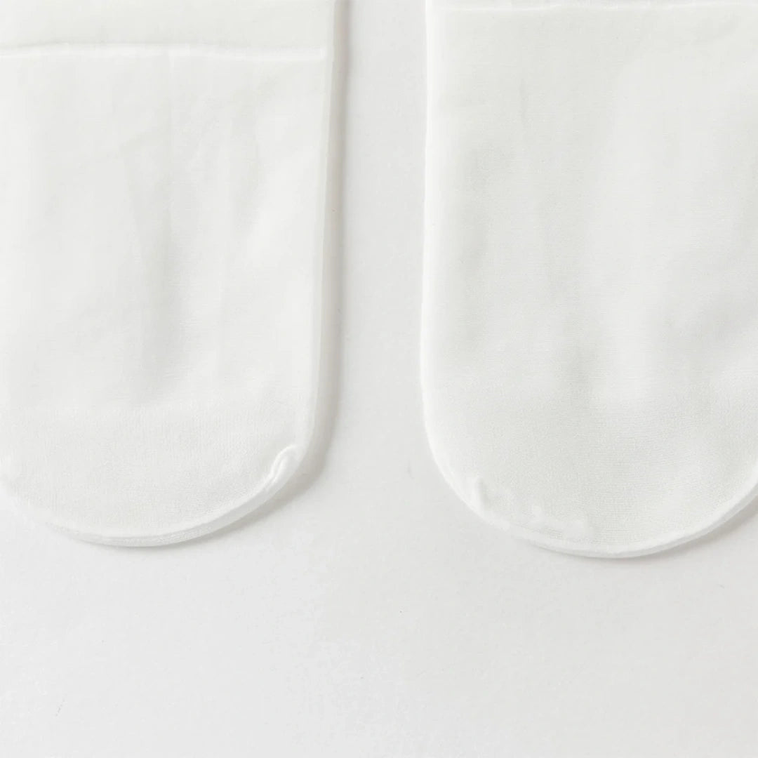 Collants fins à doubles nœuds enfant fille blanc, vêtement enfant maroc - MALOBY