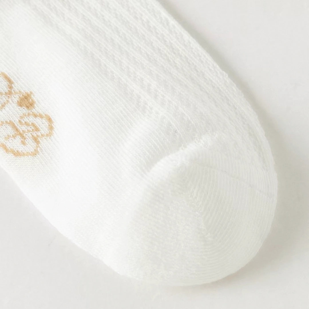 Chaussettes hautes en maille ajourée motif nœud enfant fille blanc - MALOBY