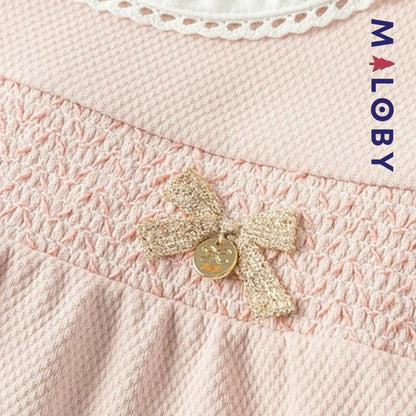 Combinaison longue effet 2 en 1 enfant fille -rose -robes et ensembles pour filles, bébés et garcons - MALOBY