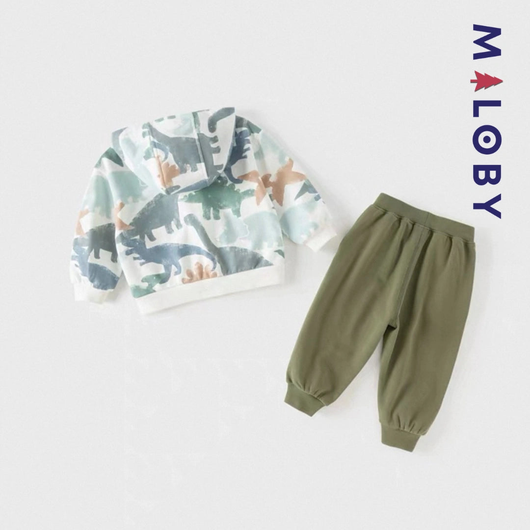 Ensemble jogging 2 pièces motifs fleuris enfant garçon- Vert -robes et ensembles pour filles, bébés et garcons - MALOBY