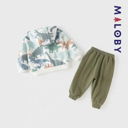 Ensemble jogging 2 pièces motifs fleuris enfant garçon- Vert -robes et ensembles pour filles, bébés et garcons - MALOBY