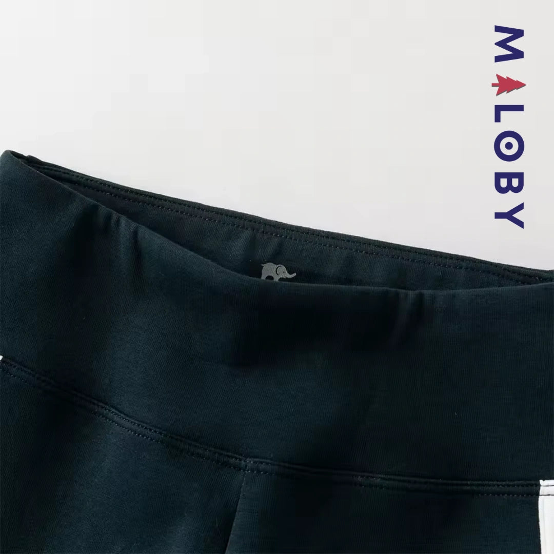 Pantalon tricoté à Bandes Contrastées enfant fille- Marine