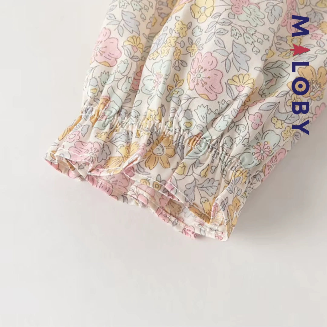 Robe fleurie manches longues enfant fille -Floral