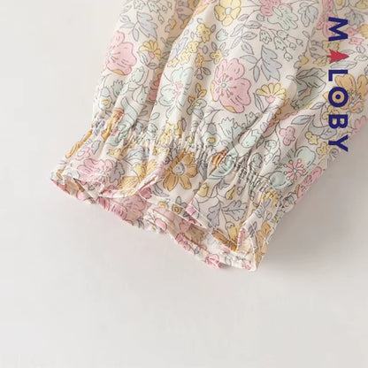 Robe fleurie manches longues enfant fille -Floral