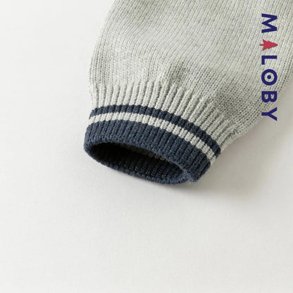 Pull en maille enfant garçon- Bleu/gris