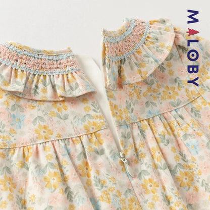 Robe fleurie manches longues enfant fille- Floral