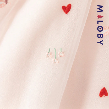 Ensemble Robe+sac pour cérémonie enfant fille- Rose
