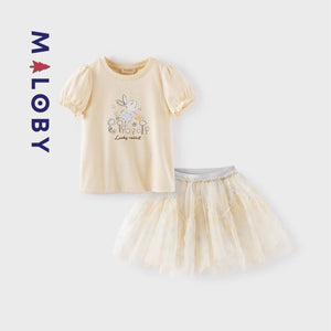 Ensemble T-shirt et Jupe enfant fille-jaune