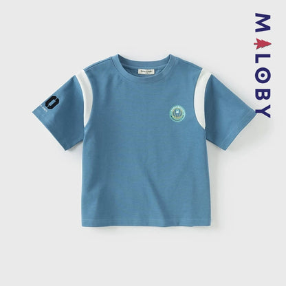 Ensemble été 2 pièces antibactérien enfant garçon -Bleu