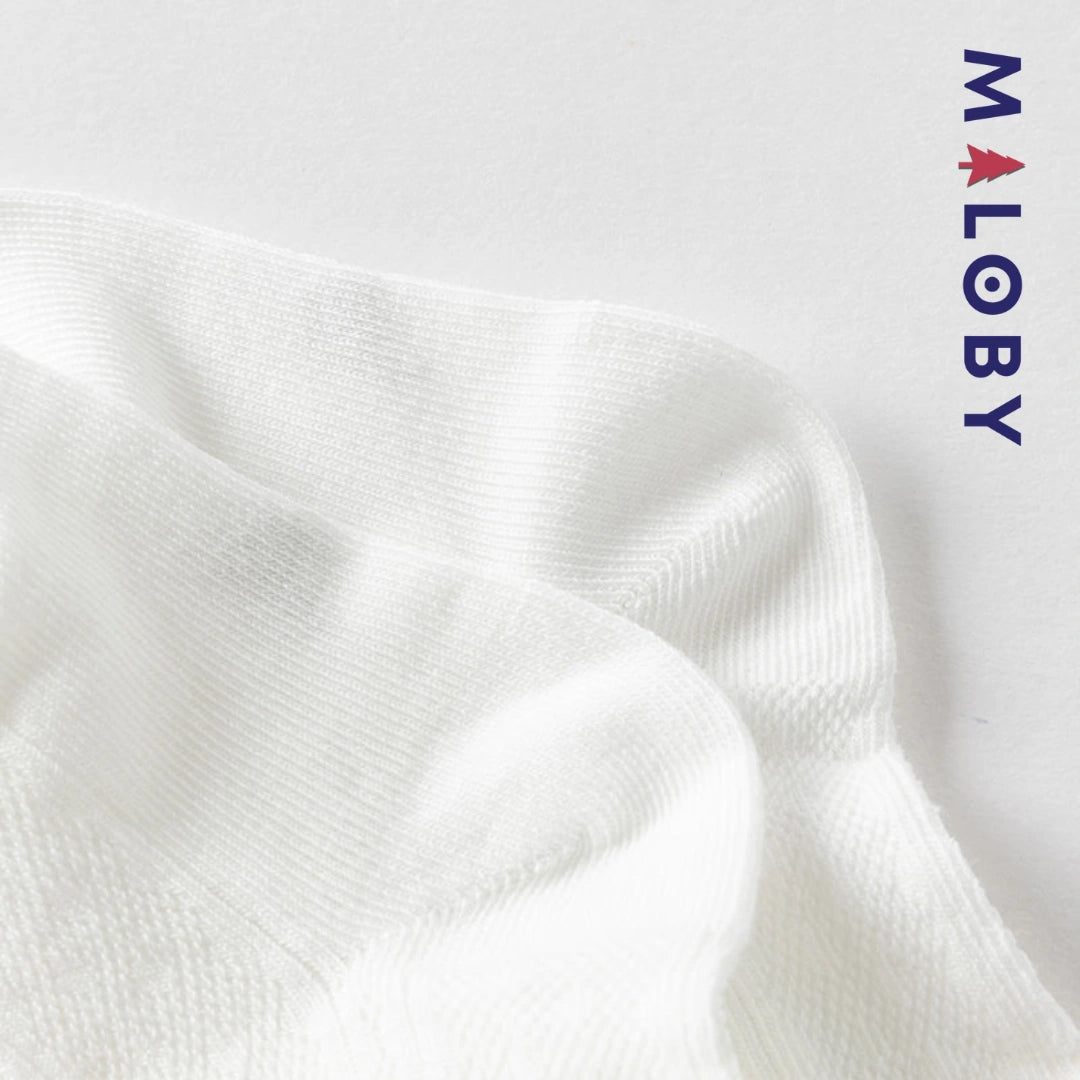 Chaussettes mi-mollet à nœud enfant fille - Blanc