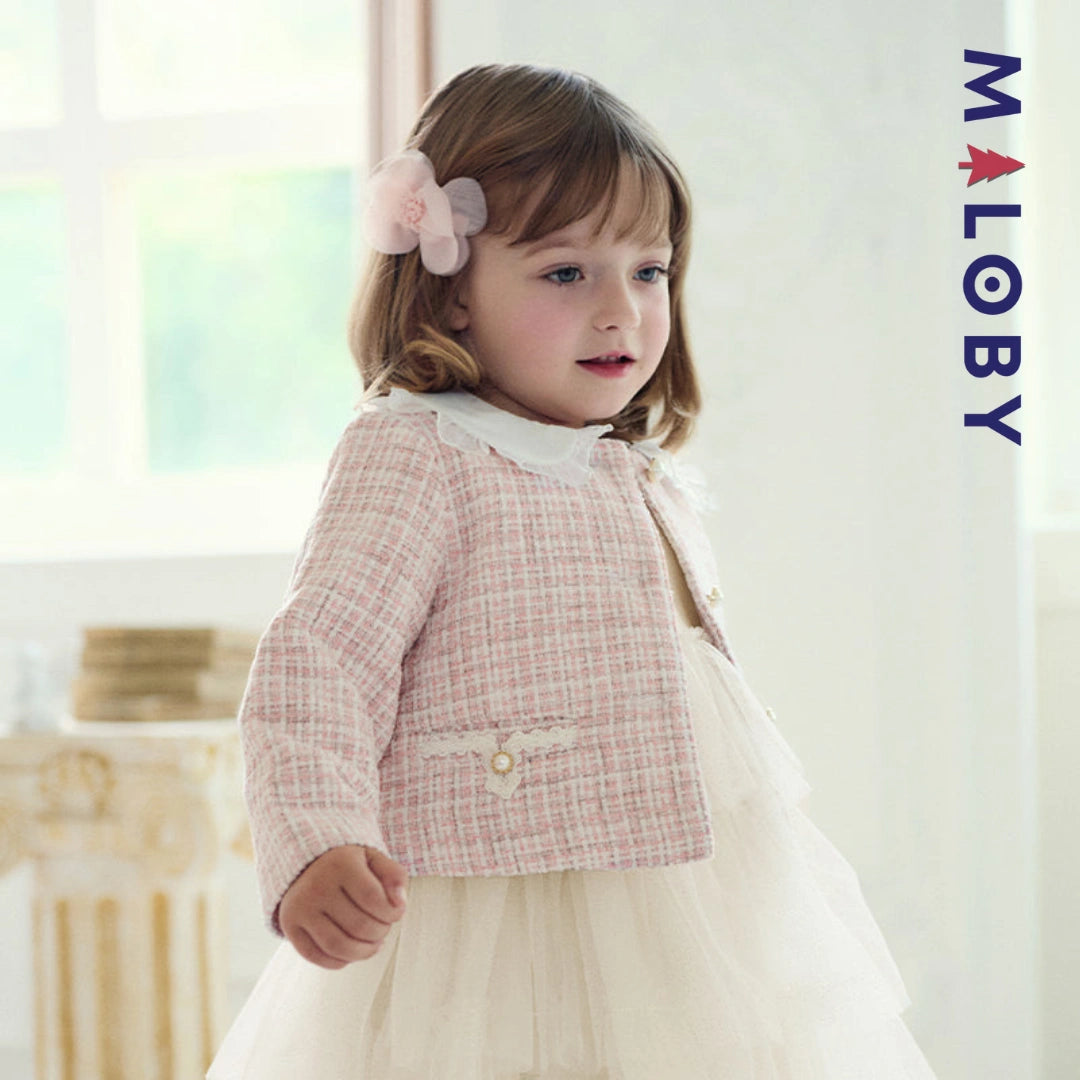 Ensemble cérémonie Robe + veste enfant fille-Rose -robes et ensembles pour filles, bébés et garcons - MALOBY