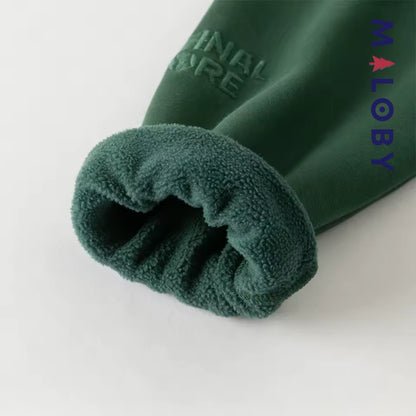 sweat à capuche doublé sherpa enfant garçon- vert