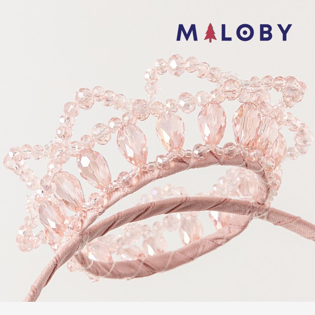 Couronne perlée - Rose -robes et ensembles pour filles, bébés et garcons - MALOBY