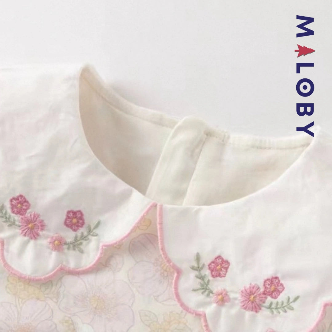 Robe longue motifs fleuris enfant fille -Floral -robes et ensembles pour filles, bébés et garcons - MALOBY