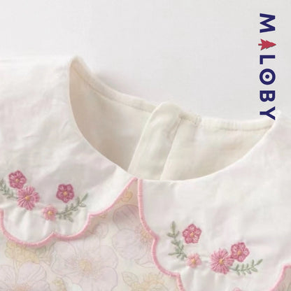 Robe longue motifs fleuris enfant fille -Floral -robes et ensembles pour filles, bébés et garcons - MALOBY