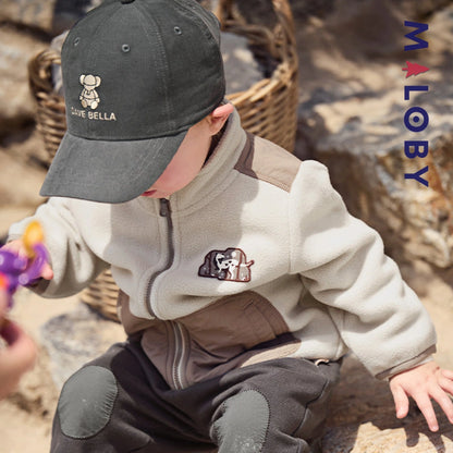 Sweat zippé en maille polaire enfant garçon - Beige -robes et ensembles pour filles, bébés et garcons - MALOBY