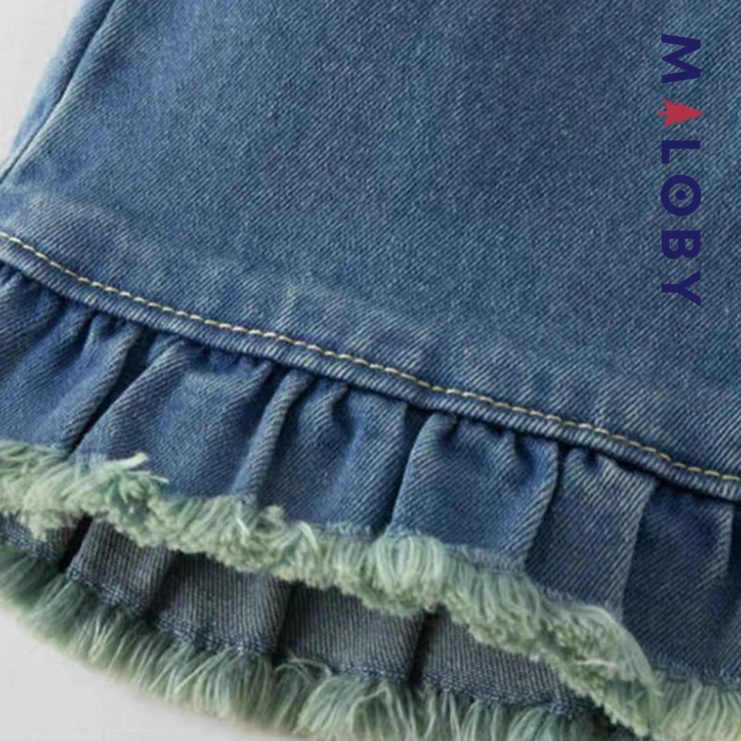Jean à base volontée enfant fille-Bleu -robes et ensembles pour filles, bébés et garcons - MALOBY