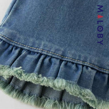 Jean à base volontée enfant fille-Bleu -robes et ensembles pour filles, bébés et garcons - MALOBY