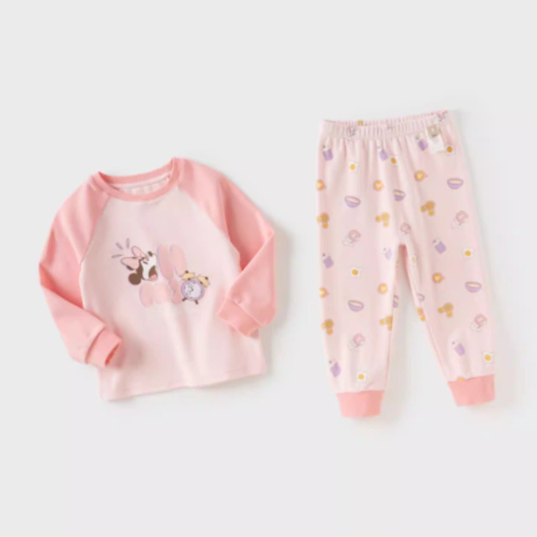 Pyjama 2 pièces manches longues enfant fille -Rose -robes et ensembles pour filles, bébés et garcons - MALOBY